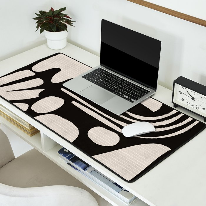 Matisse Inspired Cutouts in Black and White Desk Mat Gallery Image 2