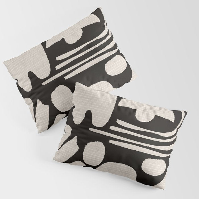 Matisse Inspired Cutouts in Black and White Pillow Sham Gallery Image 1