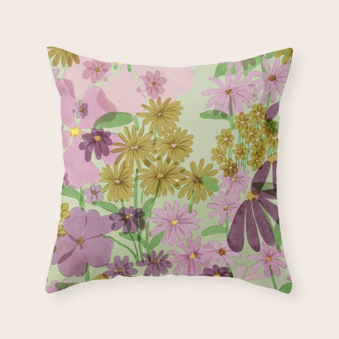 Vintage Garden Throw Pillow Gallery Image 1
