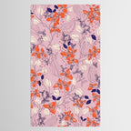 Floral elegance lilac and red orange Tablecloth Gallery Image 2