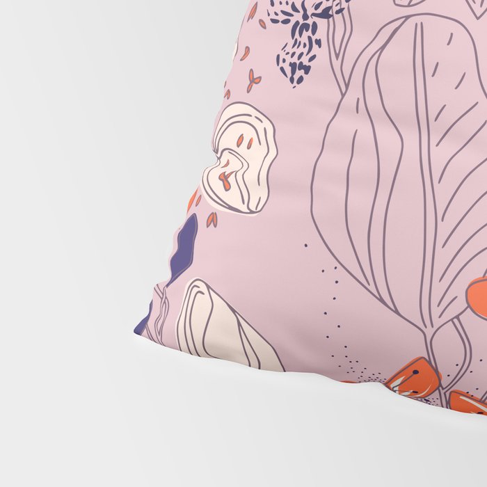 Floral elegance lilac and red orange Pillow Sham Gallery Image 4