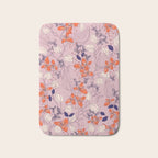 Floral elegance lilac and red orange Bath Mat Gallery Image 1