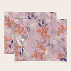 Floral elegance lilac and red orange Placemat Gallery Image 1