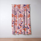 Floral elegance lilac and red orange Window Curtain Gallery Image 3