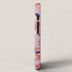 Floral elegance lilac and red orange iPhone Case Gallery Image 2