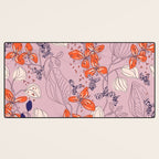 Floral elegance lilac and red orange Desk Mat Gallery Image 3