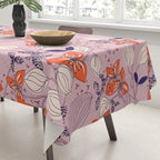 Floral elegance lilac and red orange Tablecloth Gallery Image 3