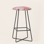 Floral elegance lilac and red orange Stool Gallery Image 1