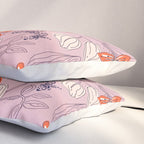 Floral elegance lilac and red orange Pillow Sham Gallery Image 3