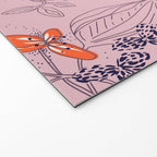Floral elegance lilac and red orange Welcome Mat Gallery Image 2