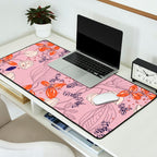 Floral elegance lilac and red orange Desk Mat Gallery Image 2