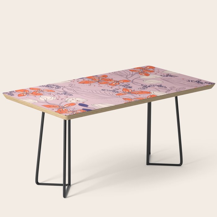 Floral elegance lilac and red orange Coffee Table Gallery Image 1