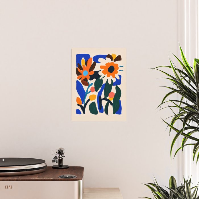 Quirky Flower Colorful Painting Poster Gallery Image 2