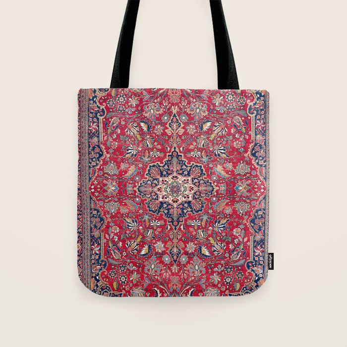 Bijar Kurdish Northwest Persian Rug Print Tote Bag Gallery Image 1
