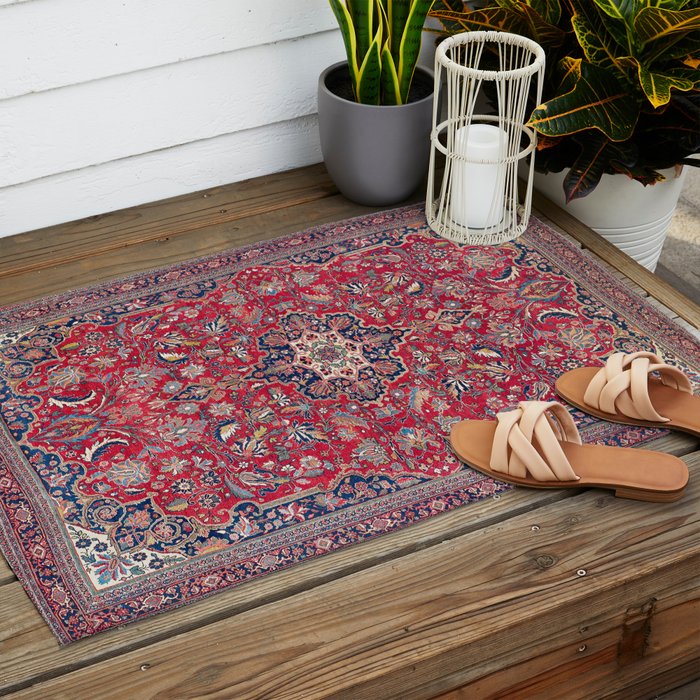 Bijar Kurdish Northwest Persian Rug Print Outdoor Rug Gallery Image 2