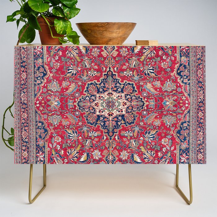 Bijar Kurdish Northwest Persian Rug Print Credenza Gallery Image 1