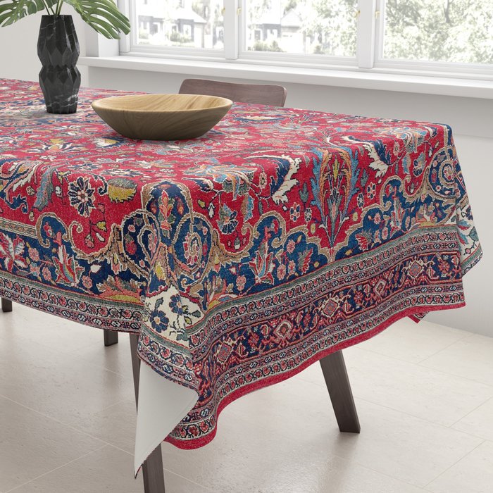 Bijar Kurdish Northwest Persian Rug Print Tablecloth Gallery Image 3