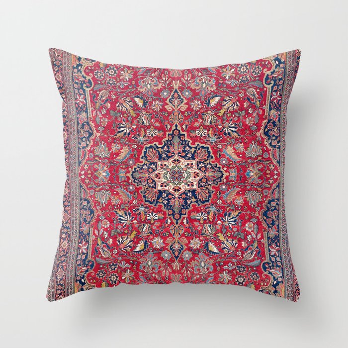 Bijar Kurdish Northwest Persian Rug Print Throw Pillow Gallery Image 6