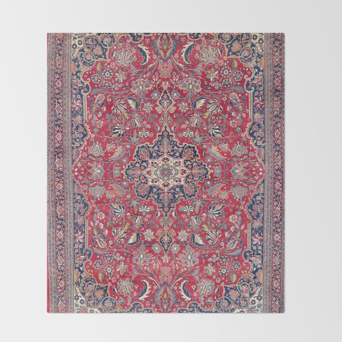 Bijar Kurdish Northwest Persian Rug Print Throw Blanket Gallery Image 2