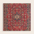 Bijar Kurdish Northwest Persian Rug Print Wood Wall Art Gallery Image 1