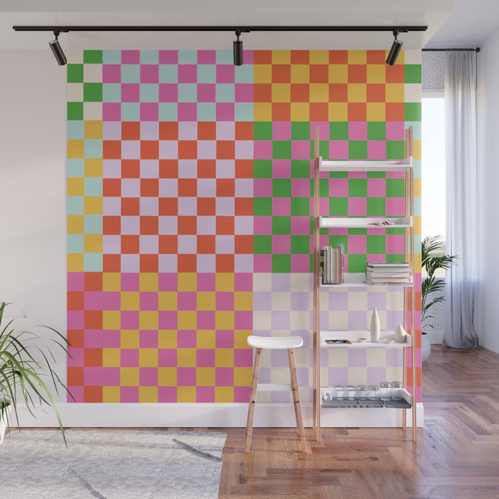 Happy patchwork Wall Mural Gallery Image 1