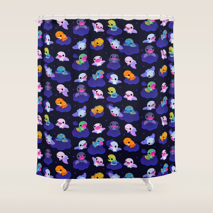 Anurognathus in the night sky Shower Curtain Gallery Image 1