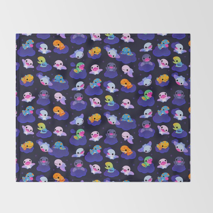 Anurognathus in the night sky Throw Blanket Gallery Image 2