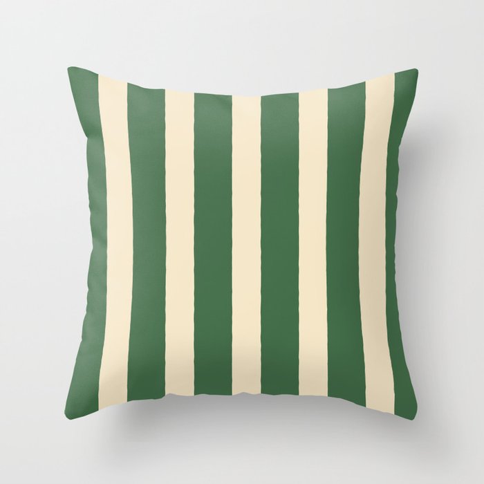 Simple Stripes Pattern - Deep Green Throw Pillow Gallery Image 1