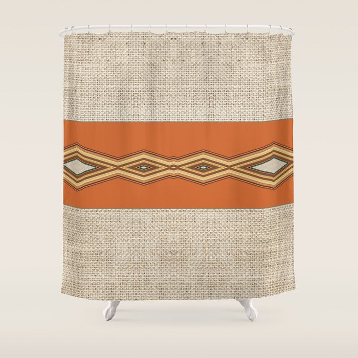 Southwestern Earth Tone Texture Design Shower Curtain Gallery Image 1