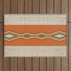 Southwestern Earth Tone Texture Design Outdoor Rug Gallery Image 1