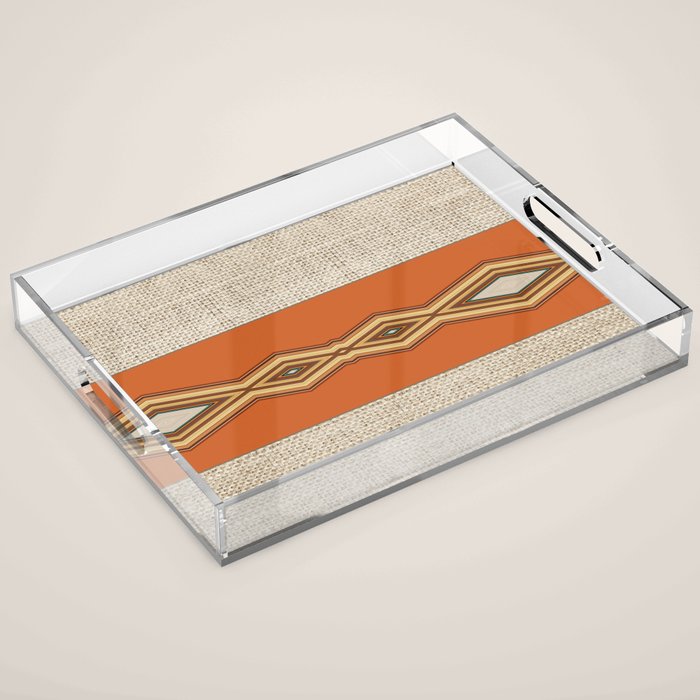 Southwestern Earth Tone Texture Design Acrylic Tray Gallery Image 1