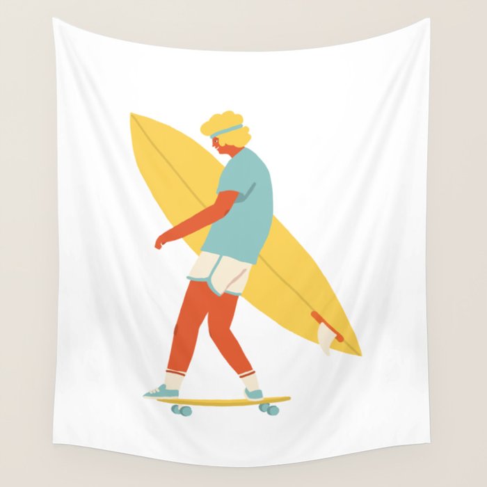 Skater from 70s Wall Tapestry Gallery Image 1