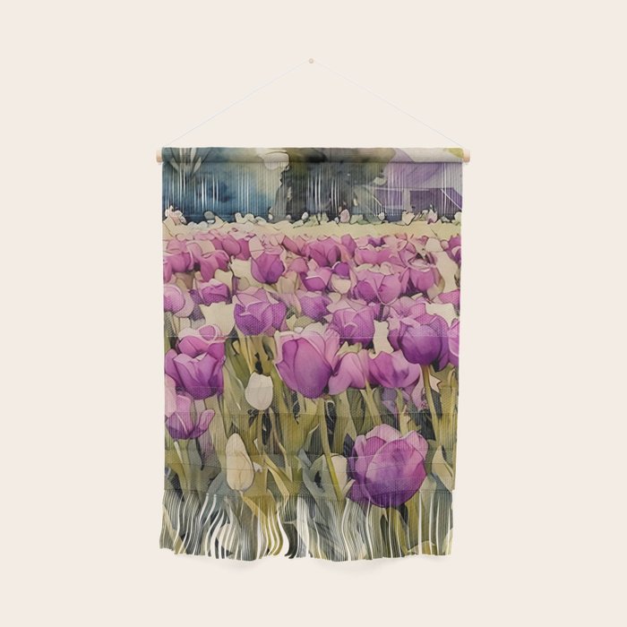 Purple tulips field  Wall Hanging Gallery Image 1