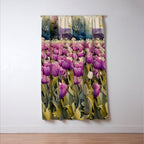 Purple tulips field  Window Curtain Gallery Image 3