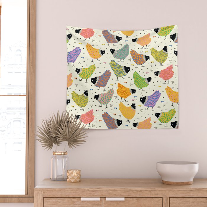 Chicken Farm Wall Tapestry Gallery Image 2