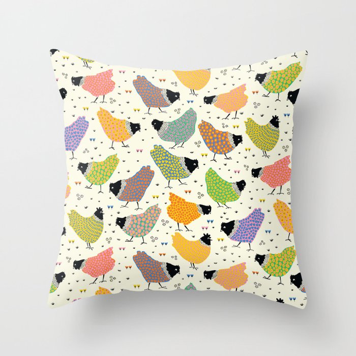Chicken Farm Throw Pillow Gallery Image 6