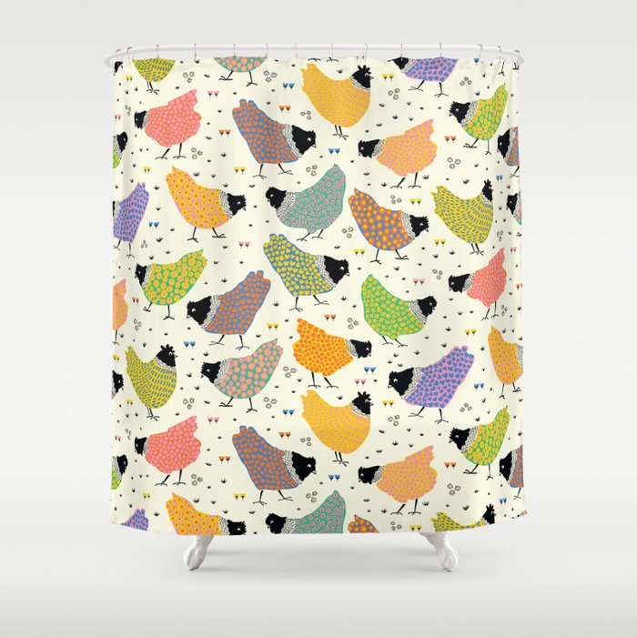 Chicken Farm Shower Curtain Gallery Image 1
