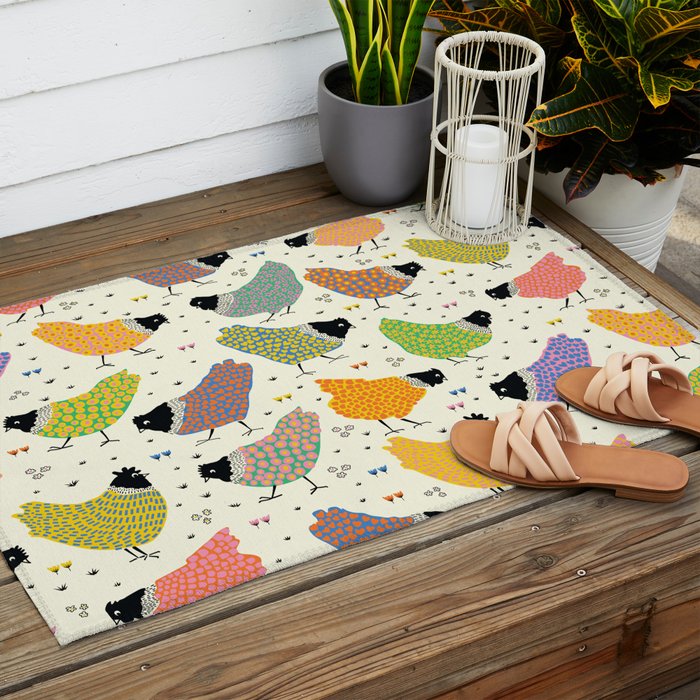 Chicken Farm Outdoor Rug Gallery Image 2