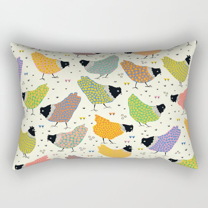 Chicken Farm Rectangular Pillow Gallery Image 1