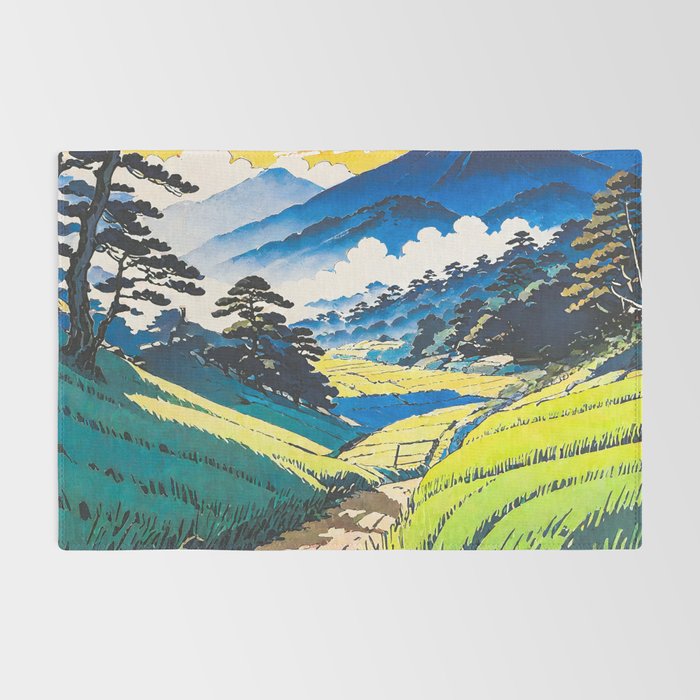 On the Return to Hokiriukiyo - A Contemporary Ukiyo-e Nature Landscape Rug Gallery Image 2