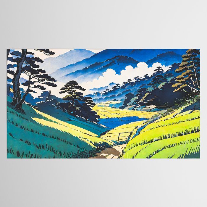 On the Return to Hokiriukiyo - A Contemporary Ukiyo-e Nature Landscape Tablecloth Gallery Image 2