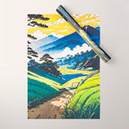 On the Return to Hokiriukiyo - A Contemporary Ukiyo-e Nature Landscape Wrapping Paper Gallery Image 1