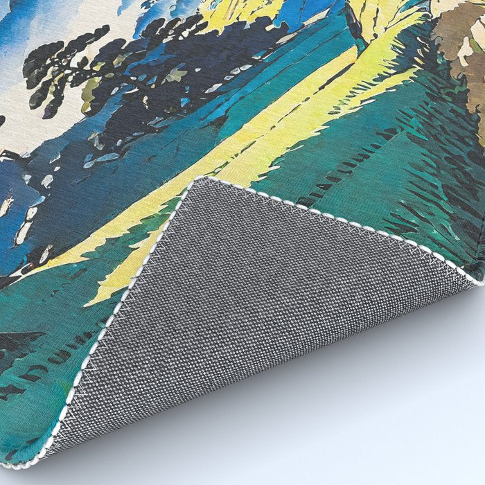 On the Return to Hokiriukiyo - A Contemporary Ukiyo-e Nature Landscape Rug Gallery Image 4