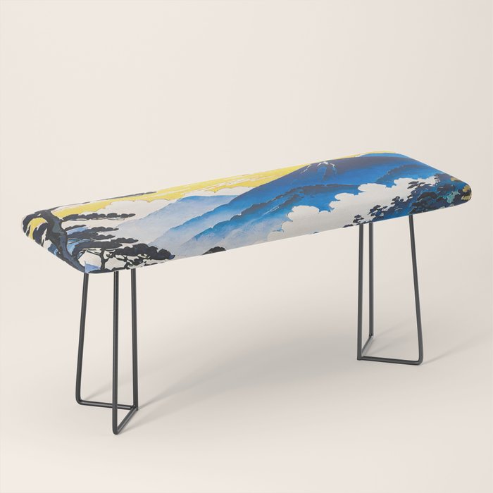 On the Return to Hokiriukiyo - A Contemporary Ukiyo-e Nature Landscape Bench Gallery Image 1