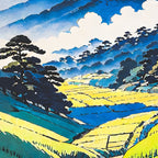 On the Return to Hokiriukiyo - A Contemporary Ukiyo-e Nature Landscape Coffee Mug Gallery Image 2