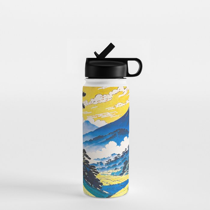 On the Return to Hokiriukiyo - A Contemporary Ukiyo-e Nature Landscape Water Bottle Gallery Image 1