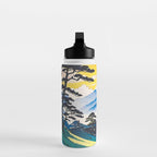 On the Return to Hokiriukiyo - A Contemporary Ukiyo-e Nature Landscape Water Bottle Gallery Image 3