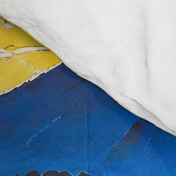 On the Return to Hokiriukiyo - A Contemporary Ukiyo-e Nature Landscape Comforter Gallery Image 4