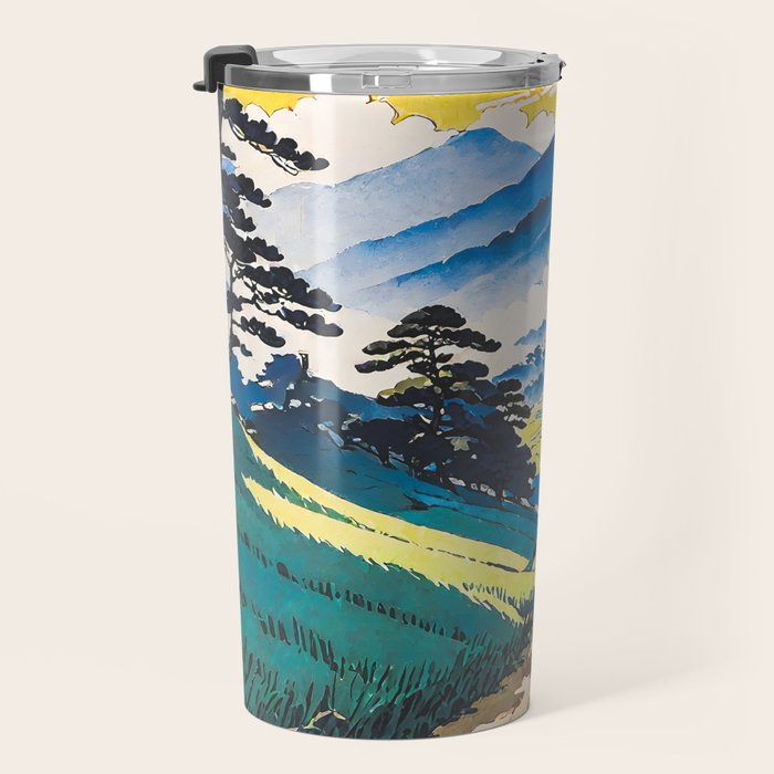 On the Return to Hokiriukiyo - A Contemporary Ukiyo-e Nature Landscape Travel Mug Gallery Image 3