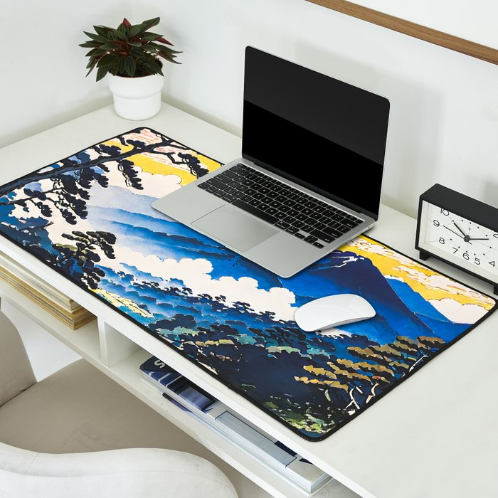 On the Return to Hokiriukiyo - A Contemporary Ukiyo-e Nature Landscape Desk Mat Gallery Image 2
